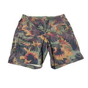 Gap Men's Elastic Waist Rip-Stop Camo Shorts Green (Size: Large)
